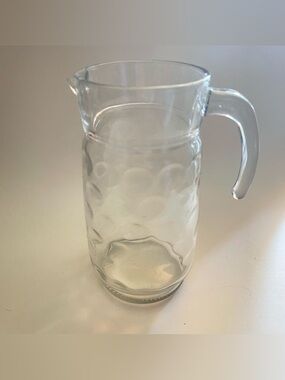 CB2 clear glass water drink pitcher vase  beveled style lemonade juice